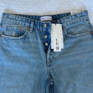 Zara mid rise full length straight leg jeans